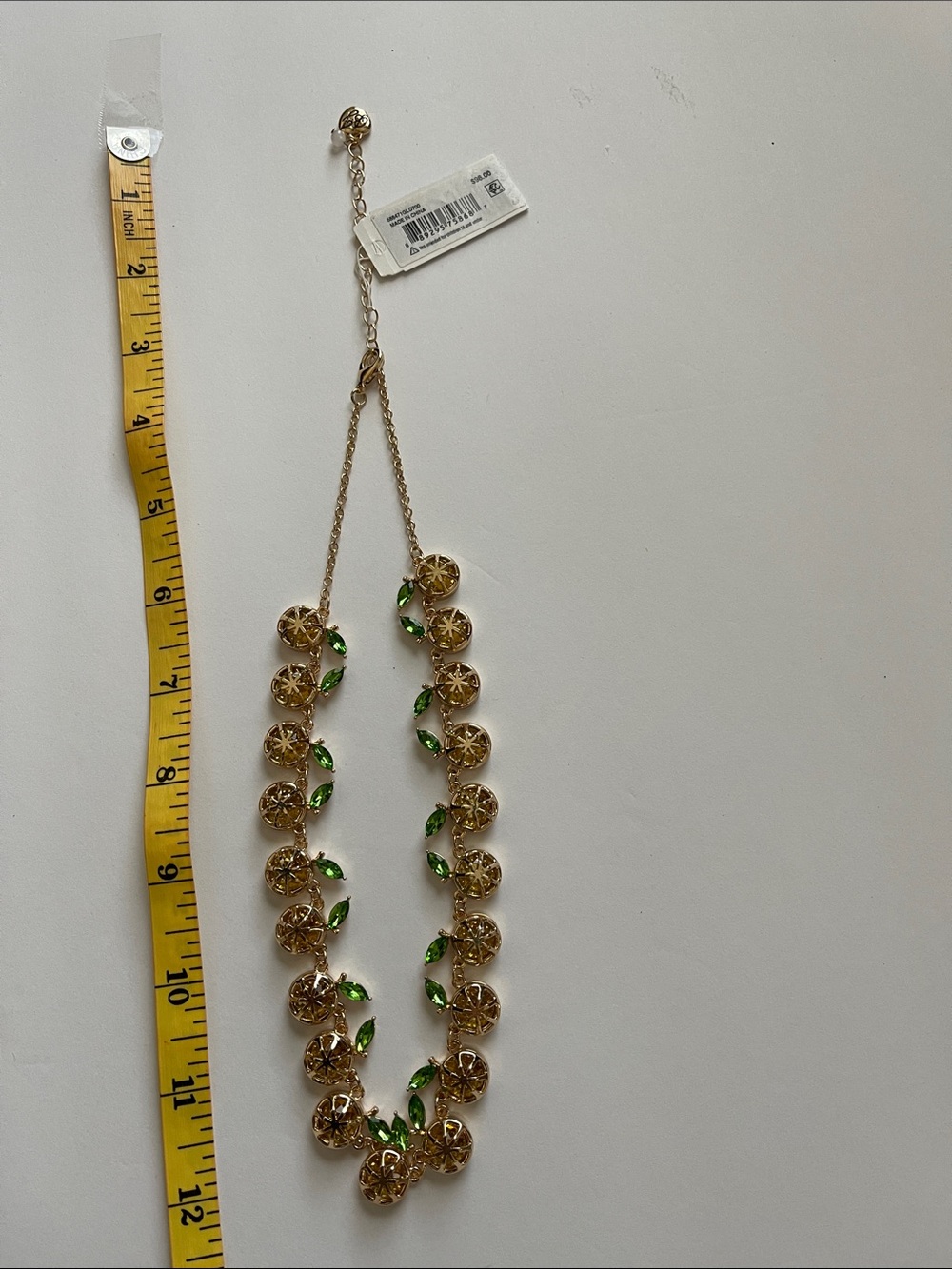 Betsey Johnson Gold-Tone Necklace with Green Marquise Crystals - Picture 3 of 3